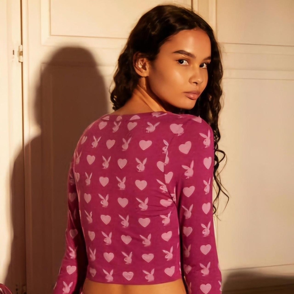 Playboy Cropped Sleep Cardigan